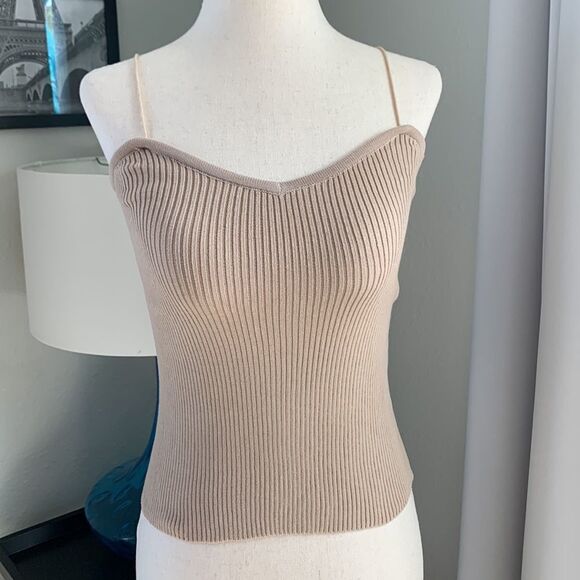 Spaghetti strap cami ribbed knit one size xs/small - Picture 5 of 8
